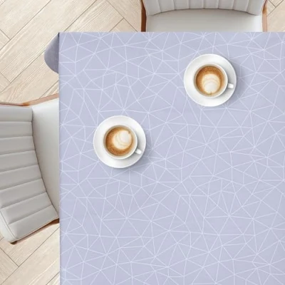 Image of KP HOME Wipe Clean Tablecloth Rectangular 78.7&quot;x 55.1&quot; (200x140cm) Plastic Table Cloth Clean, Rectangle Outdoor PVC Oil Cover Waterproof Symmetry in Motion Pattern