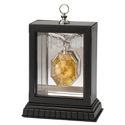 Image of the Noble Collection Harry Potter Locket from Cave on Chain with Wooden Display Case Officially Licensed Film Movie Props