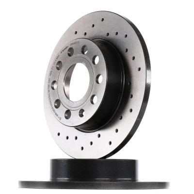 Image of L1KD615601A, L1KD615601B Brake disc BREMBO XTRA LINE 08.9488.1X 256mm 12mm 5 solid, Perforated Coated VOLKSWAGEN: Golf 7, 6,