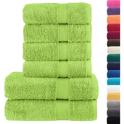 Image of vidaXL 6 Piece Premium Towel Set SOLUND Apple Green 600 gsm