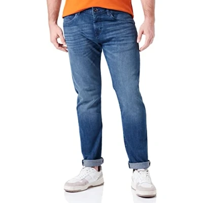 Image of TOM TAILOR Men&#039;s 1034663 Troy Slim Jeans, 10281 Mid Stone Wash Denim, 33W / 32L