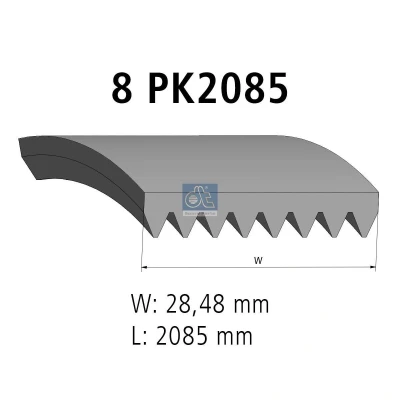 Image of 1389058 V ribbed belt DT Spare Parts 1.21192 2085mm 8 EPDM (ethylene propylene diene Monomer (M class) rubber) SCANIA: 4 series