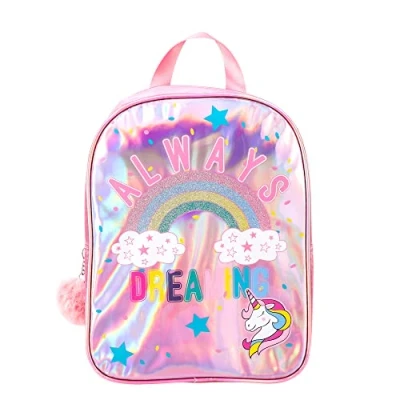 Image of Children&#039;s Girls Rainbow Unicorn Backpack Rucksack School Travel Bag with Extra Front Pocket, 32 cm (Always Dreaming)