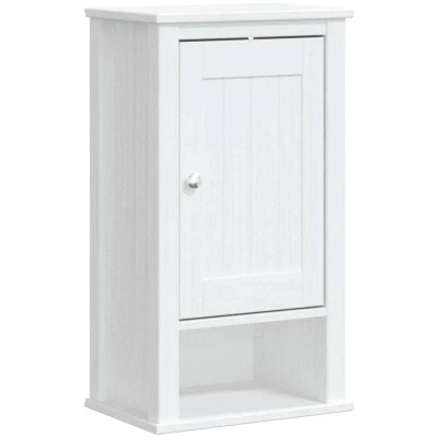 Image of vidaXL Bathroom Wall Cabinet BERG White 40x27x71.5 cm Solid Wood Pine