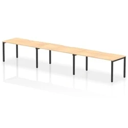 Image of Evolve Plus 1600mm Single Row 3 Person Bench Desk Maple/Black