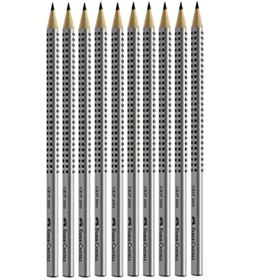 Image of Faber Castell 10 Pencils, HB, Silver Colour