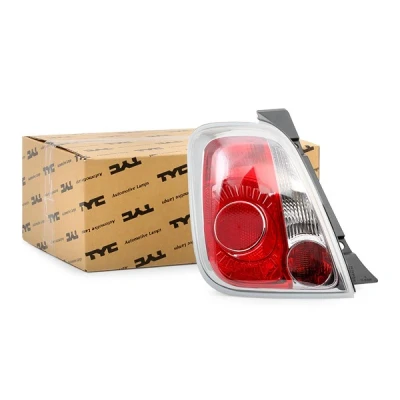 Image of 0000051885548, 51787494, 51885548 Rear light TYC 11 11284 01 2 Left grey without bulb holder ABARTH: 500 / 595 695 Hatchback, FIAT: Hatchback