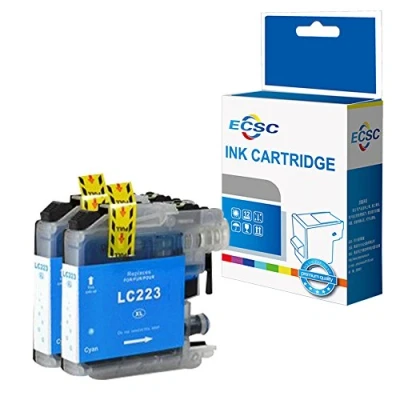 Image of ECSC Compatible Ink Cartridge Replacement for Brother DCP J4120DW J562DW MFC J4420DW J4620DW J4625DW J480DW J5320DW J5620DW J5625DW J5720DW J680DW J880DW LC223C (Cyan, 2 Pack)