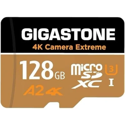 Image of [5 Yrs Free Data Recovery] GIGASTONE 128GB Micro SD Card, Camera Extreme MAX, Up to 160/100 MB/s, MicroSDXC Memory Card for DJI, Gopro, Insta360, Dashcam, 4K Video, UHS I A2 V30 U3 with Adapter