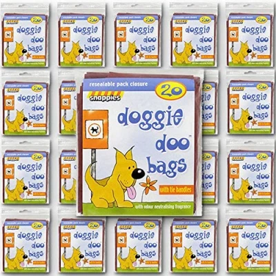 Image of Snappies Tidy Up Doggie Doo bags with Tie Handles 20 Packs per pack