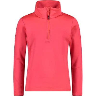 Image of CMP Girl&#039;s Stretch Performance Fleece Sweatshirt, Red Fluo, 104