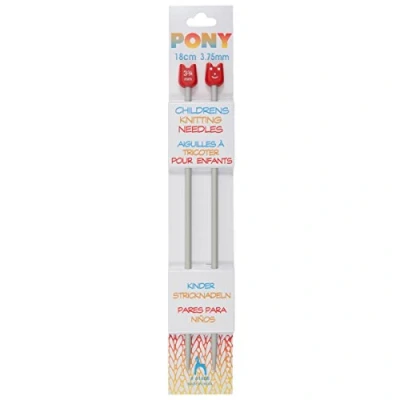 Image of Pony Children&#039;s Metal Knitting Pins 18cm long 3.75mm x 5 Packs