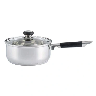 Image of Viners Everyday Sauce Pan, Touch Grip Handle and Glass Lid with 5 Year Guarantee Stainless Steel, 20cm