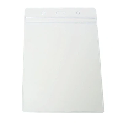 Image of Pack of 50 Vinyl A6 ID Plastic Card Badge Name Tag Holders by Lanyards Tomorrow Portrait Size 17.5 x 11.8cm Holds 14.8 10.5cm Large Clear PVC Pocket Pouches Sleeves Pockets Access Control