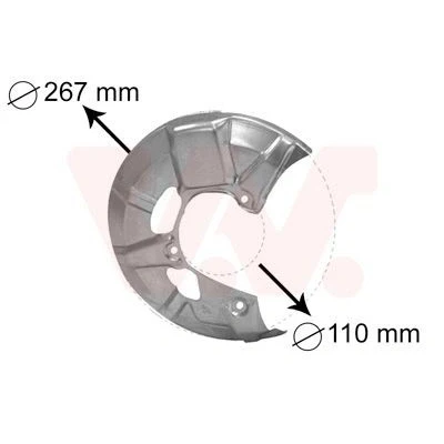 Image of 321615312A Brake Disc Back Plate VAN WEZEL 5830372 Front Axle Right