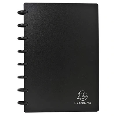 Image of Exacompta Ref 75151E Opaque Business Card Holder 160 x 210mm in Size, Removable Sheets, 0.12mm Polypropylene Pockets, Holds Up To 120 Cards Black