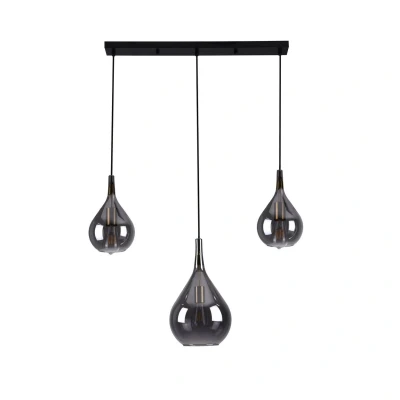 Image of Gota Bar Pendant Ceiling Light Black 3xE27