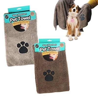 Image of Guaranteed4Less PET Wash Towel Dog Microfibre Quick Dry Puppy Drying Mitt Absorbent Cat Cleaning (TWO TOWELS)