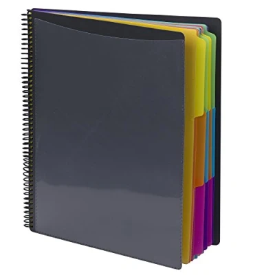 Image of Smead 12 Pocket Poly Project Organizer, Letter Size, 1/3 Cut Tab, Gray with Bright Colors (89207)