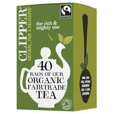 Image of Clipper Fairtrade Organic Everyday 40 Unbleached, Plastic Free Tea Bags