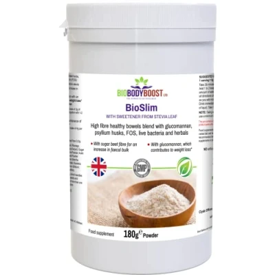 Image of BioSlim High Dietary Fibre Supplement Supports Weight Loss, Digestive Health, and Cholesterol Management 180g Vegan Powder
