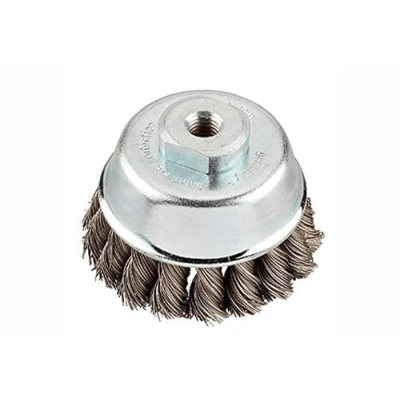 Image of kwb 100mm Cup Brush for Angle Grinders, Twisted, M14 Threaded Mount, Metal and Stone, Cleaning, Descaling, Roughening, Rust Removal