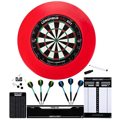 Image of Engelhart Mega Darboard set : Sisal Dartboard,4 pcs surround ring, 6 darts 24gr and fixings + scoreboard Checkout Throw line