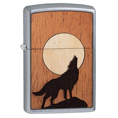 Image of Zippo Pocket Lighter, Metal, Street Chrome Howling Snake, One Size