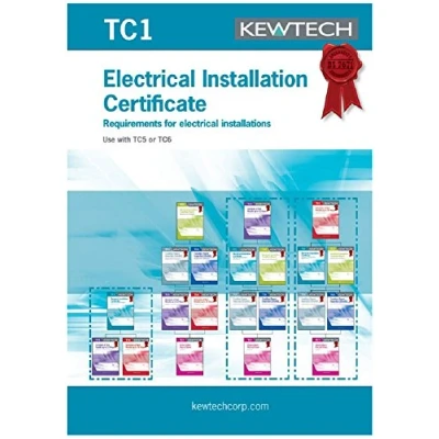 Image of Kewtech TC1 Electrical Test and Installation Certificate book, 42 Pages