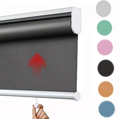 Image of Cordless Blackout Roller Blind,Automatic Rise Spring Type Blinds,Waterproof UV Protection Fabric Window Shades Blind,60% Shading Curtain,for Home Office,Custom (W120xH200cm(47x79in))