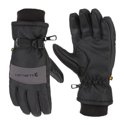Image of Carhartt Men&#039;s WP Waterproof Insulated Glove Cold Weather, Black/Grey, Large