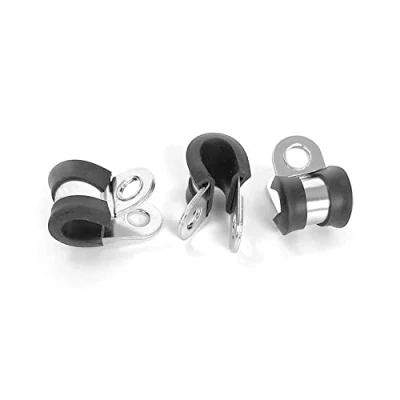 Image of 20x Simply Pack of 10 16mm Zinc Plated Mild Steel &amp; Edpm Rubber P Clip S 16 PC