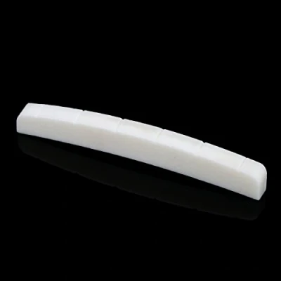 Image of Musiclily 43mm Slotted Guitar Bone Nut Flat Bottom for 6 String Strat Tele Style Electric Guitar,43x3.2x5mm(2 Pieces)