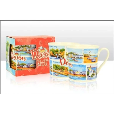 Image of Elgate Devon Red Regal Fine China Mug in Box Gift Souvenir Cup Tea Coffee