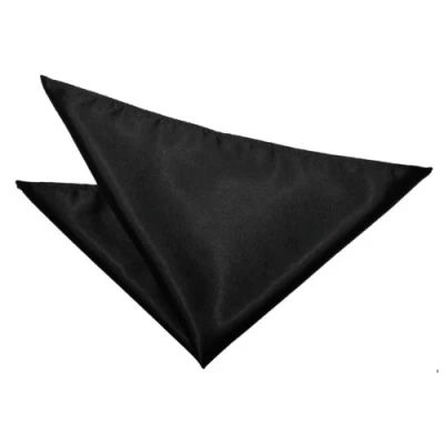 Image of DQT Men Black Solid Plain Stripe Floral Paisley Polka Dot Tartan Pocket Square Satin