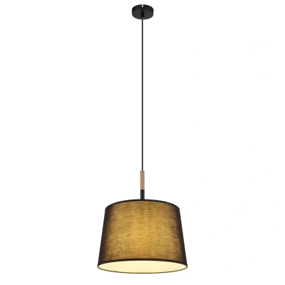 Image of Kikki Cylindrical Pendant Ceiling Light Matt Black 1x E27