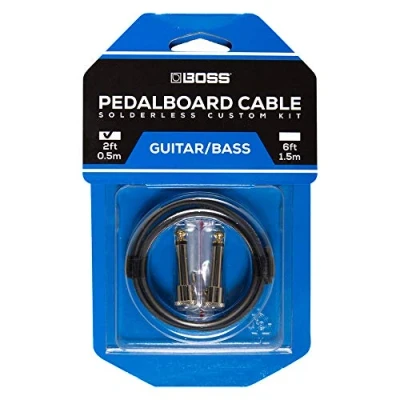 Image of BOSS BCK 2 Solderless Pedalboard Cable Kit foot + Right angle/Straight 1/4&quot; Plug Connectors to Make 1 Custom