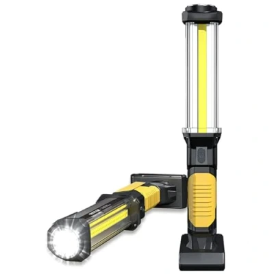 Image of WARSUN Work Light Rechargeable LED 1500 Lumens Super Bright COB Portable Lights Magnetic Base and Hook Flashlight for Car Repair Machine Emergency