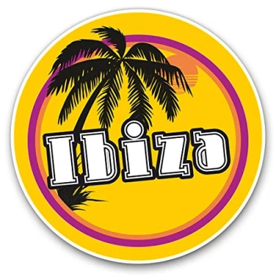 Image of 2 x Heart Stickers 10 cm Ibiza Sunset Travel Holiday Stamp Fun Decals for Laptops,Tablets,Luggage,Scrap Booking,Fridges #7120
