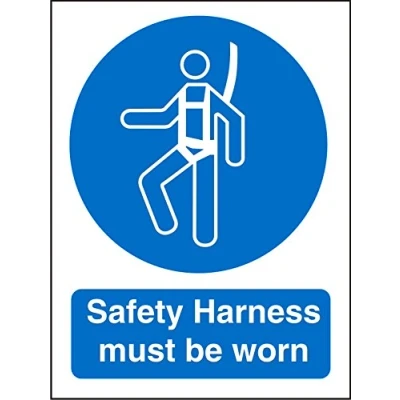 Image of Seco Safety Harness Must Be Worn Sign, 150mm x 200mm 1mm Semi Rigid Plastic