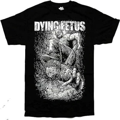Image of faji Men&#039;s Habo Line Dying Fetus Band Curb Stomp CamisetaLicensed T Shirt Size M Black
