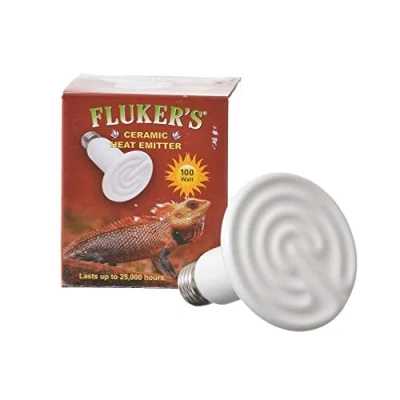 Image of Fluker&#039;s Ceramic Heat Emitter, Natural Infrared Heating Bulb for Reptiles, 100 Watt