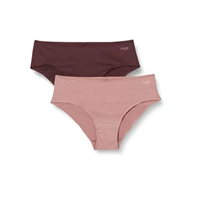 Image of Sloggi Women&#039;s Zero +Motion Hipster C2p Underwear, Brown Dark Combination, S (pack of 2)