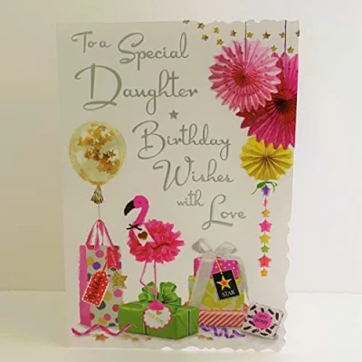 Image of Jonny Javelin Special Daughter Birthday Wishes With Love Card Flamingo Presents