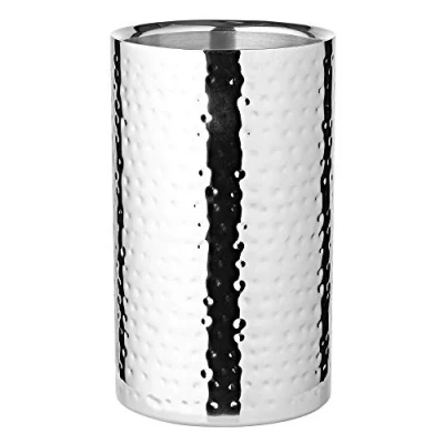 Image of Edzard bottle cooler Nebraska, stainless steel hammered, double walled, height 7,9 in, diameter 4,7 in