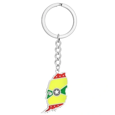 Image of xbiez Portable and Stylish Grenada Flag Keychain Convenient Phone Hangings Pendant Gift for Travelers Culture Enthusiasts