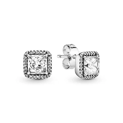 Image of Pandora Timeless Women&#039;s Sterling Silver Elegance Cubic Zirconia Stud Earrings, No Box