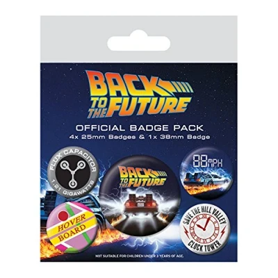 Image of Pyramid International BP80559 Back to The Future Delorean Badge, Multi Colour, 10 x 12.5 1.3 cm