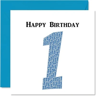 Image of Fun 1st Birthday Cards for Boys Shapecloud Happy Card Son Daughter Brother Sister Grandson Granddaughter Niece Nephew Cousin, 145mm x Greeting Cards,