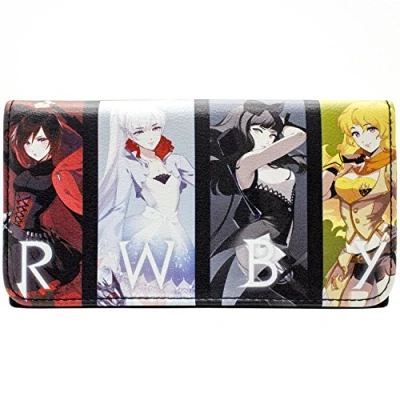 Image of RWBY Ruby Rose Huntresses Warriors Purse Tri Fold Coin Pocket &amp; Card Holder, Black